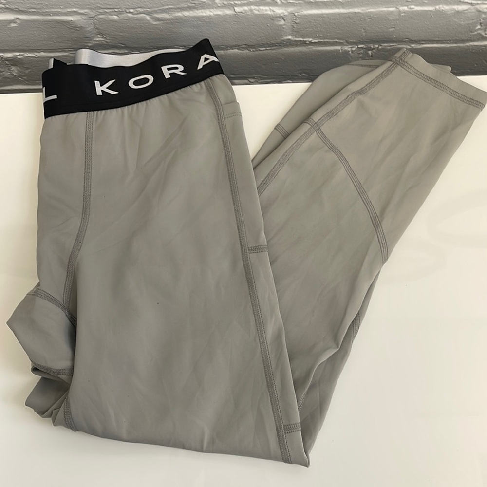 KORAL GREY WITH BLACK WAISTBAND MEN'S ATHLETIC PANTS SIZE MEDIUM